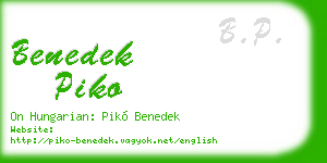 benedek piko business card